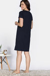 Zivame Farm Lore Knit Cotton Night Dress - Navy Peony — thumbnail 4